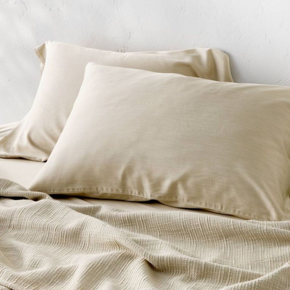 King 400 Thread Count Rayon from Bamboo Pillowcases Light Green - Casaluna